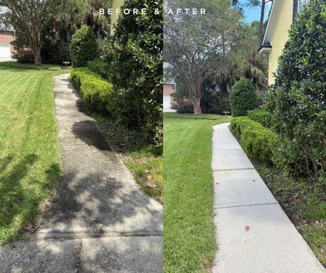 Before and After Sidewalk Cleaning